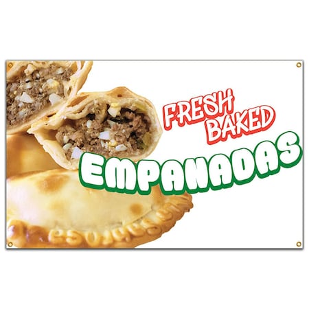 Signmission Fresh Baked Empanadas Banner Concession Stand Food Truck Single Sided B-60 Fresh Baked Empanadas19